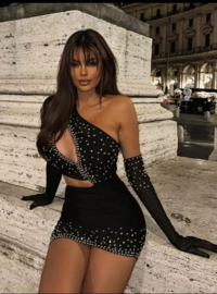 CUT OUT WITH GLOVES DRESS