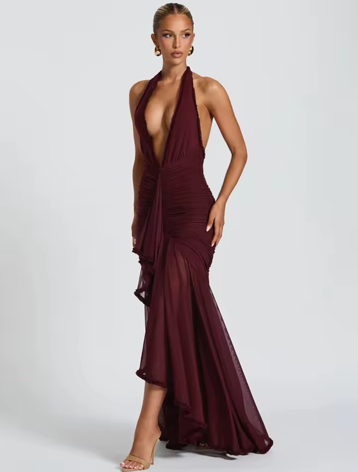BURGUNDY SPRING DRESS