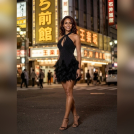 BLACK FEATHER DRESS