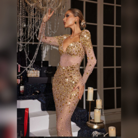GOLD GOLDY MAXI DRESS