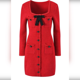 RED TWEET LILLY DRESS