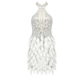 SILVER FEATHER DRESS