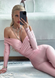SATIN TOP & PANTS PINK