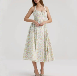 RETRO DRESS GREEN FLOWER