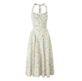 RETRO DRESS GREEN FLOWER