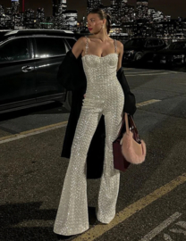 WHITE SPARKLE JUMPSUIT