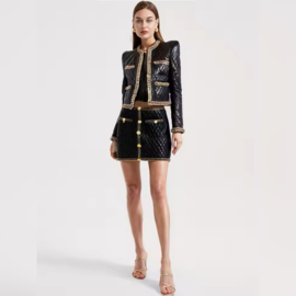 PU LEATHER 2 PIECE GOLDEN