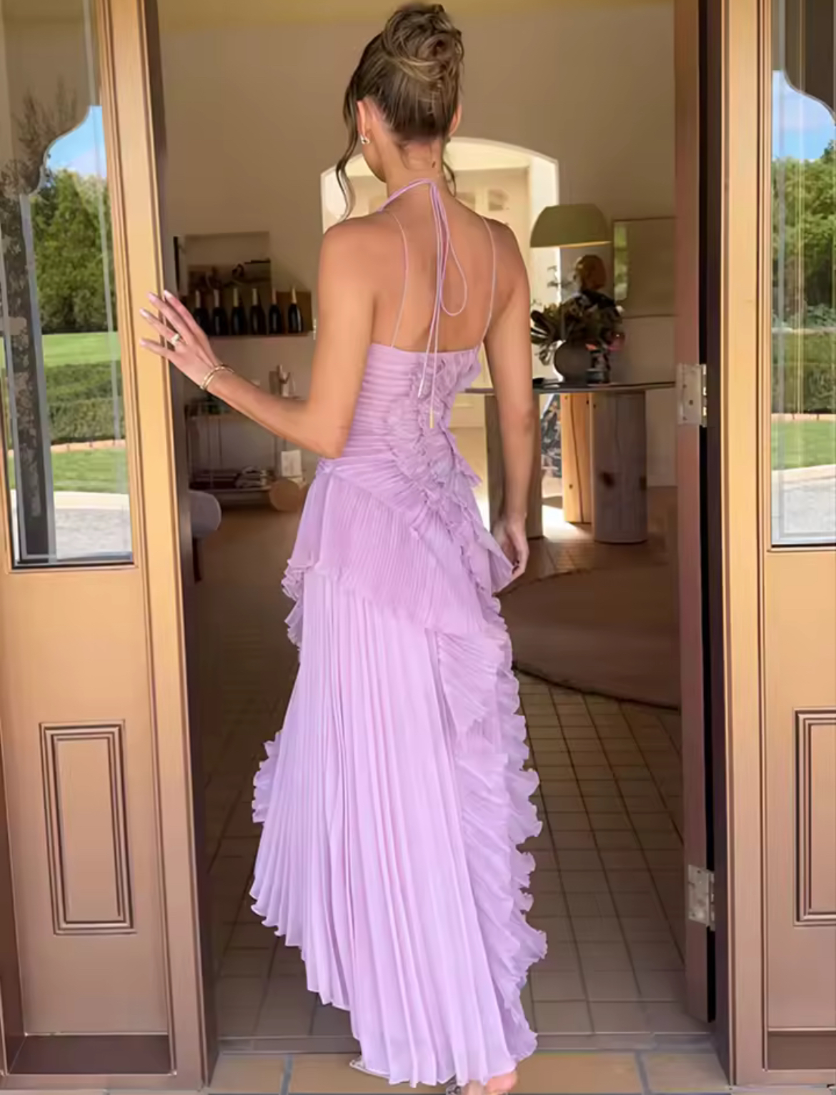 PURPLE FLAIRED DRESS