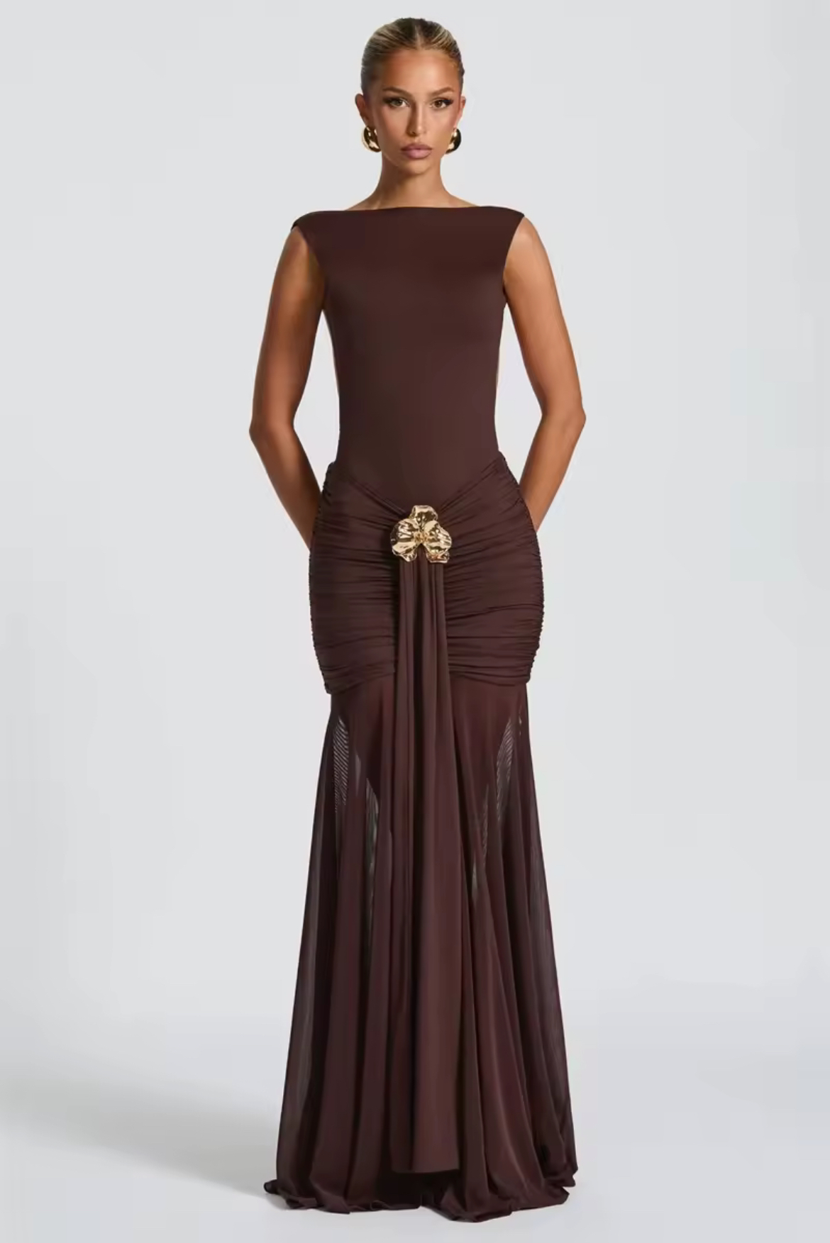 GIA DRESS BROWN