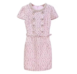 PINK SOFT TWEED DRESS