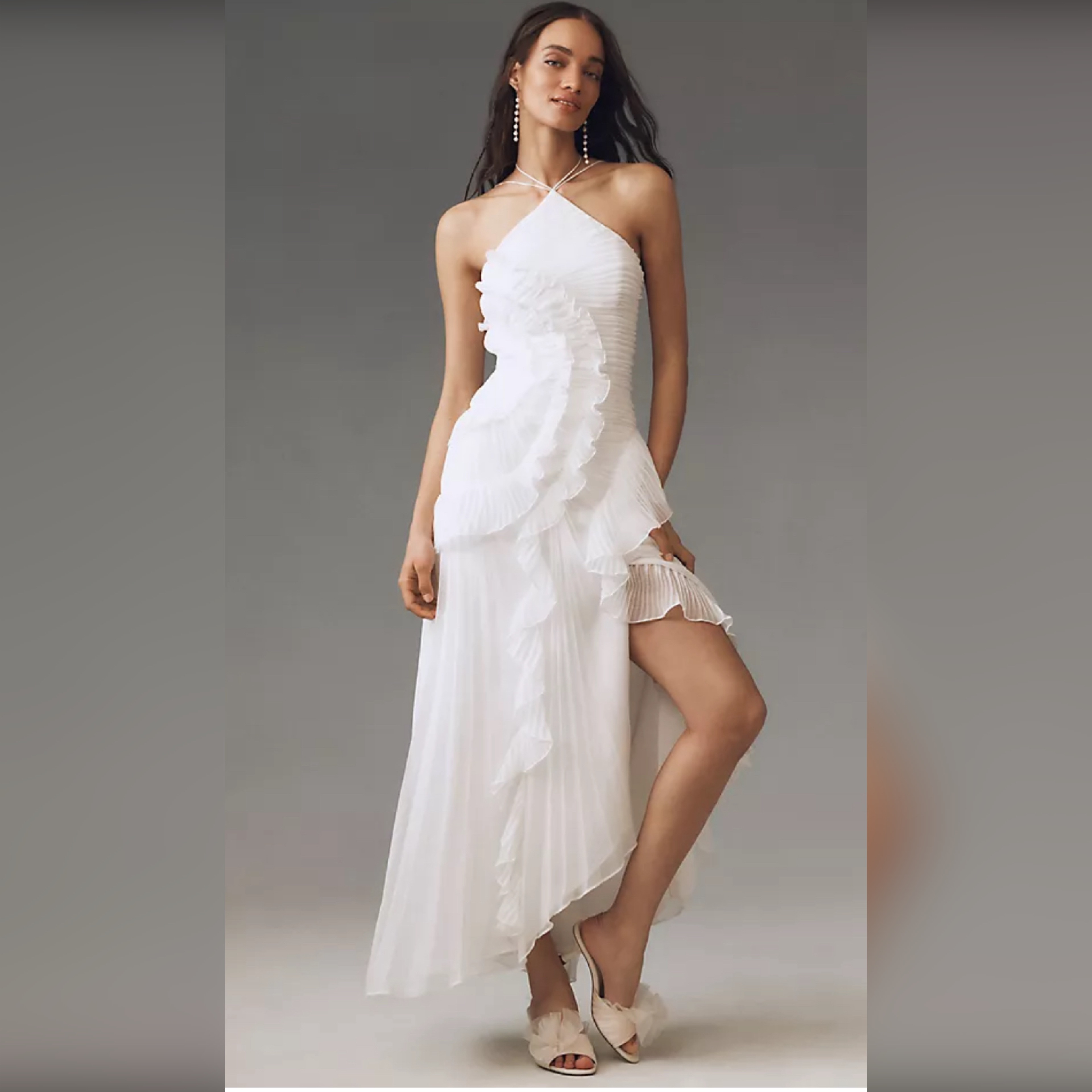 WHITE FLAIRED DRESS