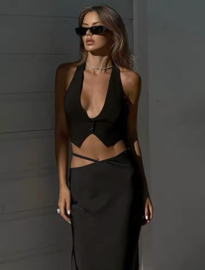 BLACK MANILLA TWO PIECE