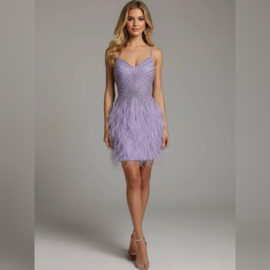 PURPLE FEATHER DRESS