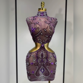 PURPLE SEQUINED DRESS
