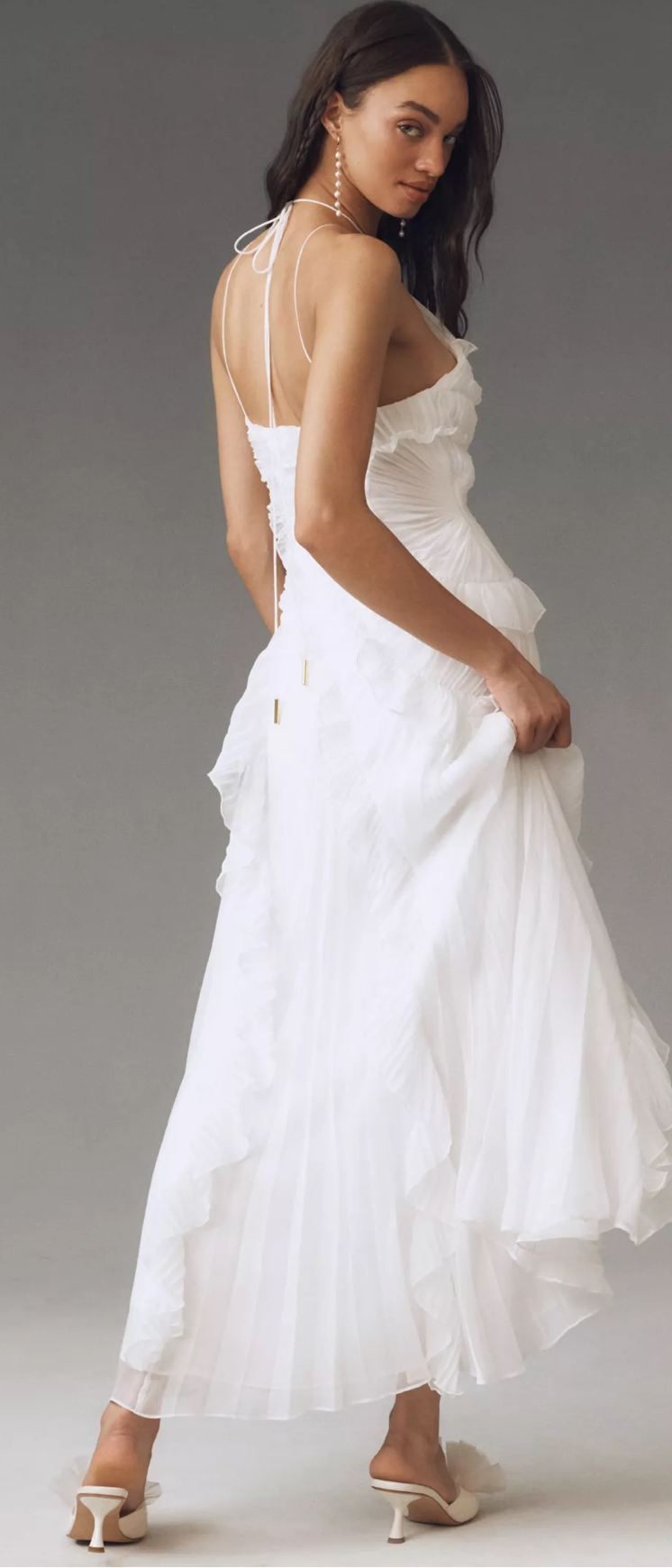 WHITE FLAIRED DRESS