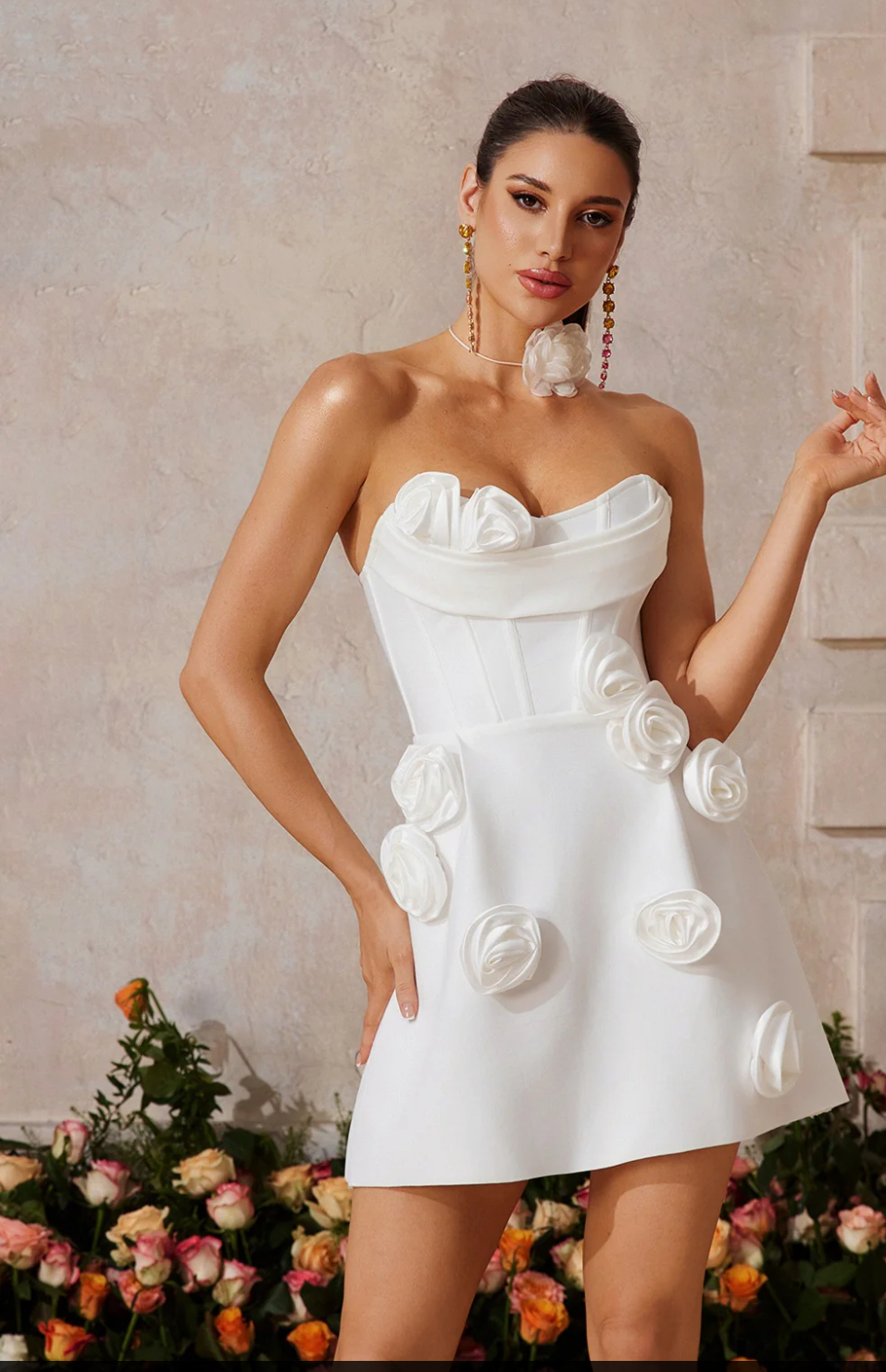WHITE ROSES DRESS