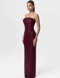 BURGUNDY SEQ DRESS
