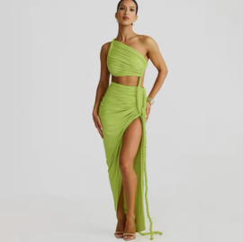 BRAIDED DRESS GREEN