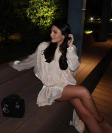 SILK NUDE DRESS WITH SHORT PANTS
