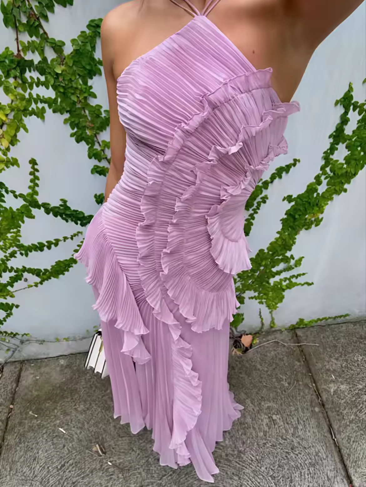 PURPLE FLAIRED DRESS