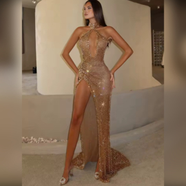 GOLD VARISHA DRESS