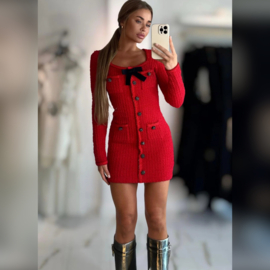 RED TWEET LILLY DRESS