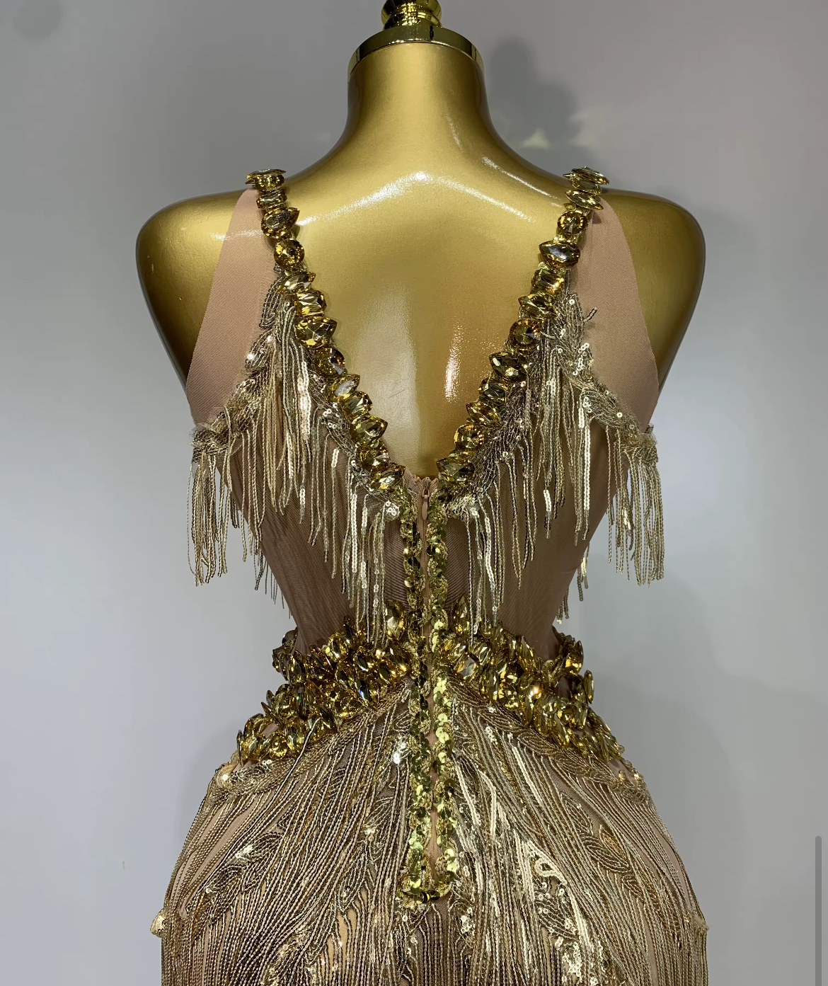 GOLDEN FRINGE JUMPSUIT
