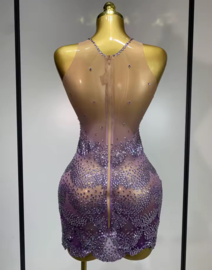 PURPLE EMBROIDERED DRESS