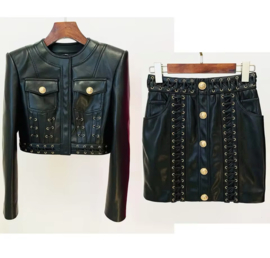 PU LEATHER TWO PIECE