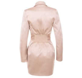 SATIN NUDE BLAZER DRESS