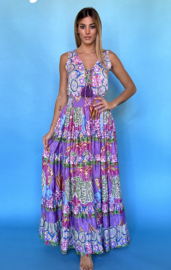 PURPLE FLOWERS DRESS