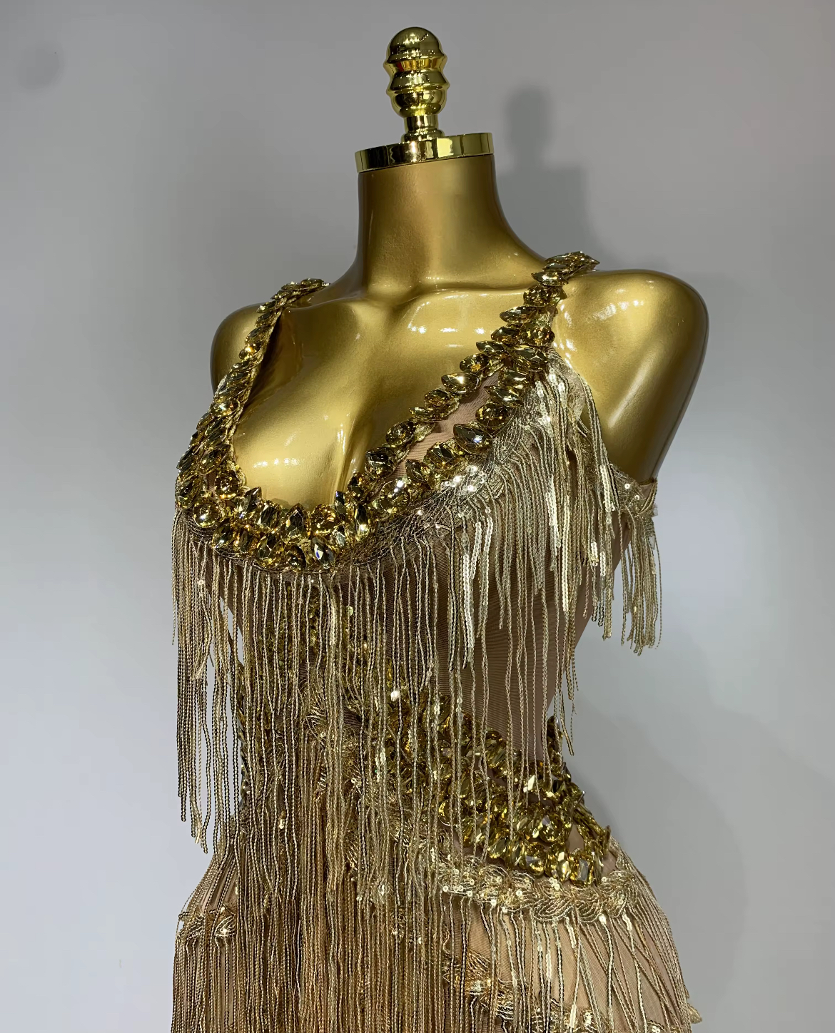 GOLDEN FRINGE JUMPSUIT