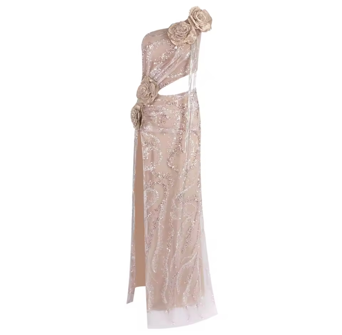 CRYSTAL BEIGE DRESS