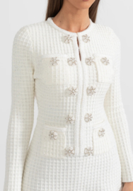 WHITE TWEET DRESS