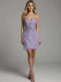 PURPLE FEATHER DRESS