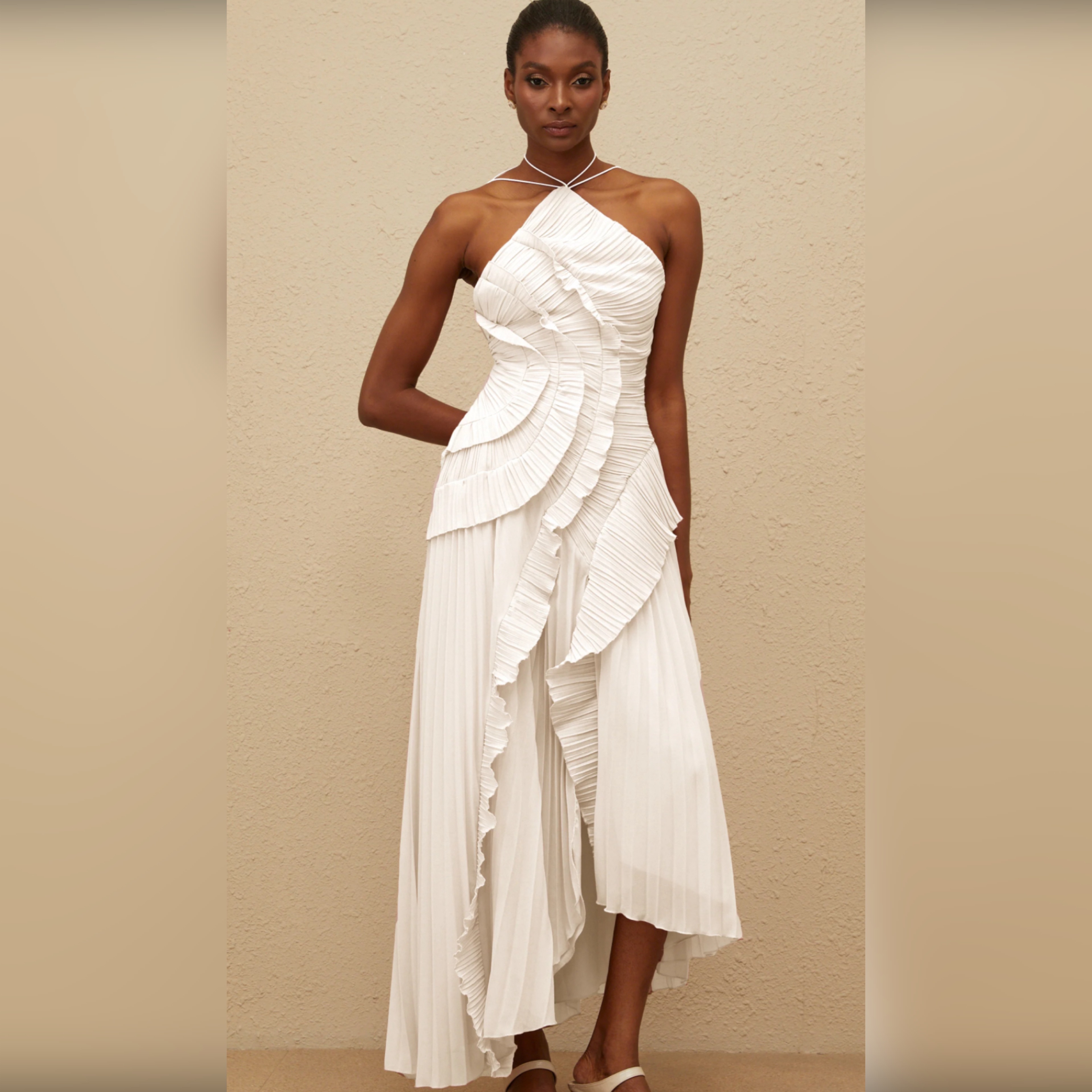 WHITE FLAIRED DRESS