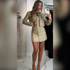 TWEET BEIGE DRESS & JACKET