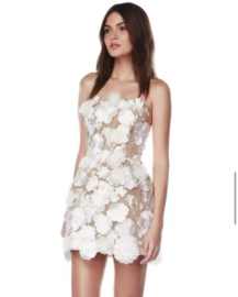 WHITE SHORT FLOWER DRESS