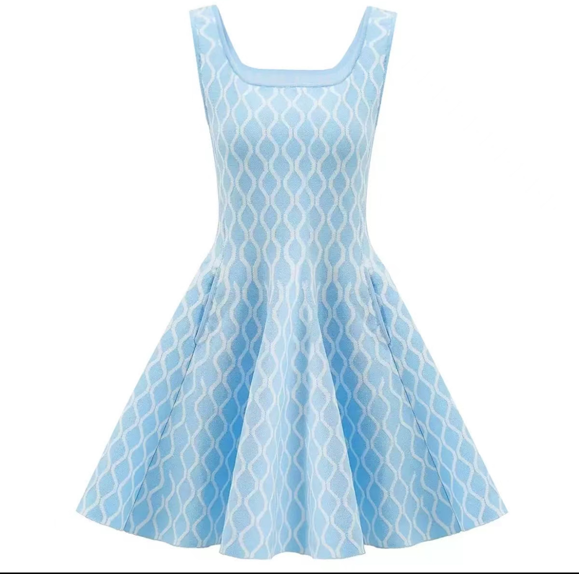 BLUE SQUARED DRESS