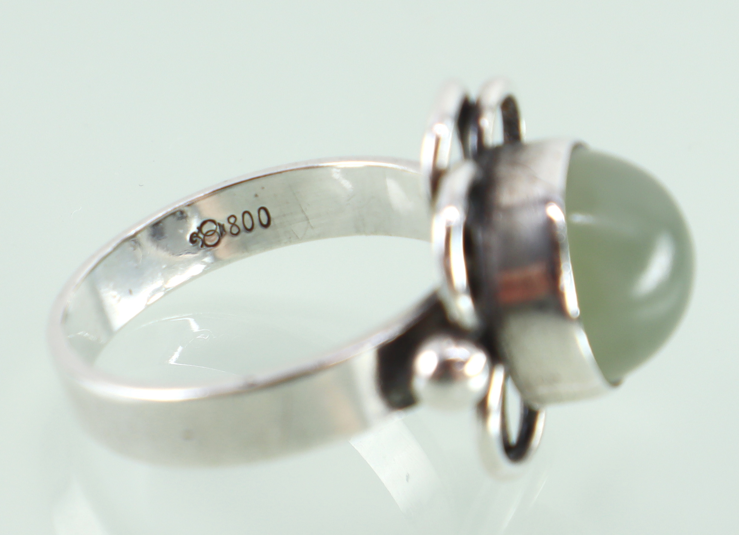 Modernistische zilveren ring aventurijn