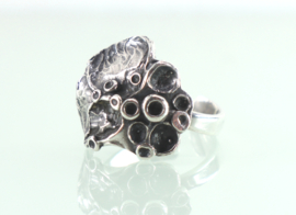 Vintage zilveren ring mos Theodor Klotz (Teka) jaren ‘70