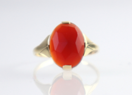 Art Deco gouden ring met carneool