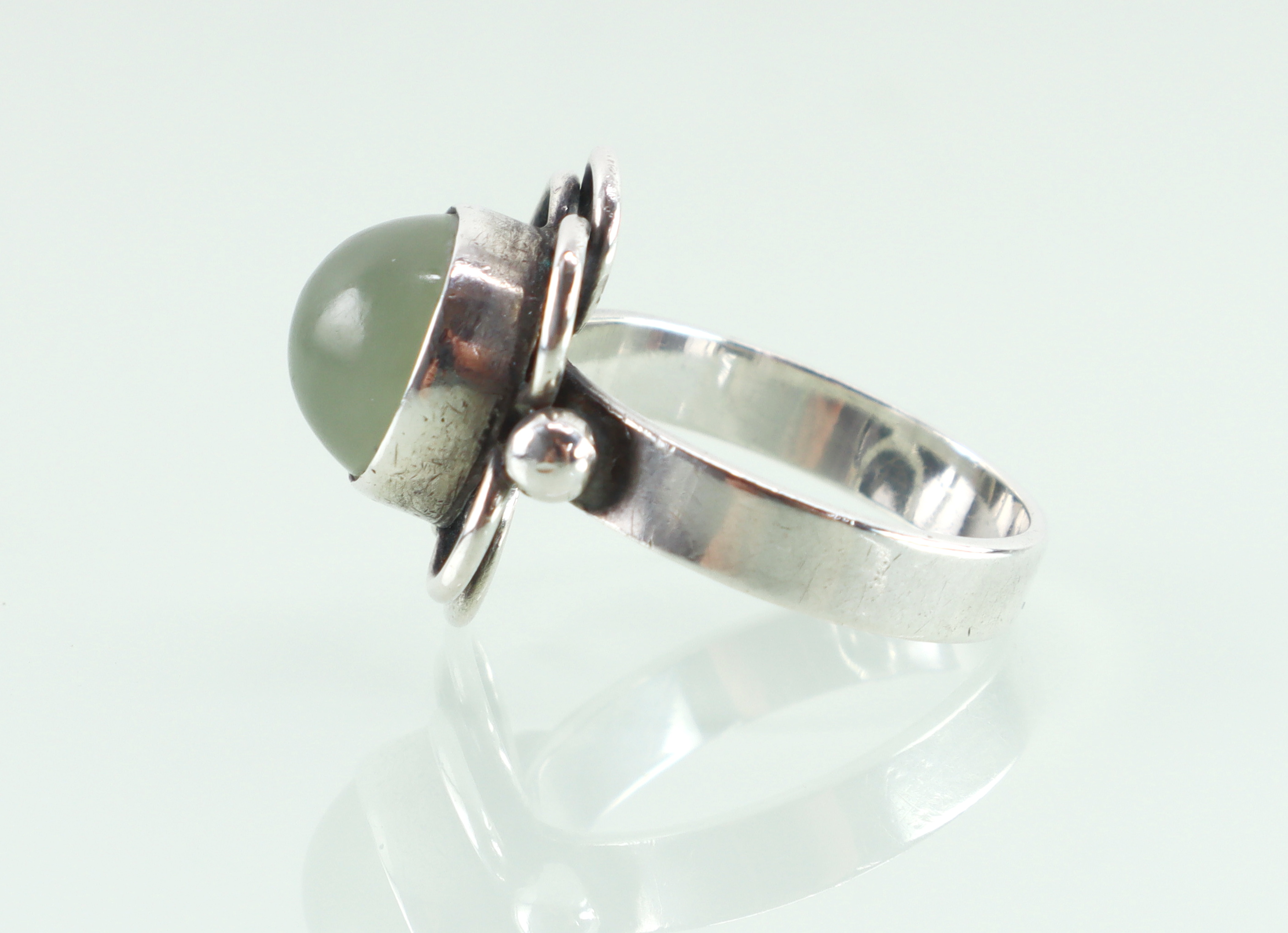 Modernistische zilveren ring aventurijn