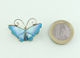Vergulde broche vlinder email David Andersen