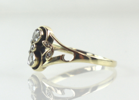 Antieke Jugendstil gouden ring met diamant