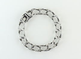 Vintage zilveren armband met bewerkte schakels
