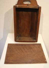 Antieke houten schooltas, 18e eeuw