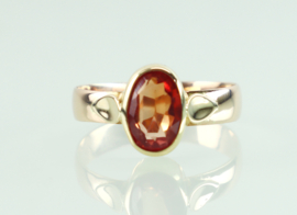 Vintage gouden ring oranje saffier