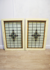Set antieke glas-in-loodramen
