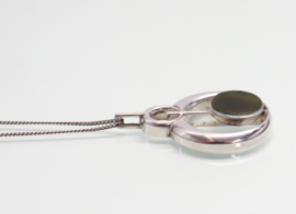 Vintage zilveren hanger nefriet jade K&L jaren ‘70